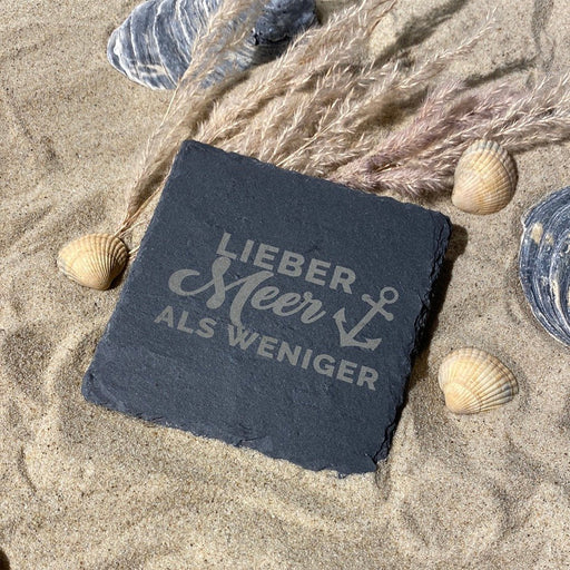 Untersetzer Schiefer "Lieber Meer" | 10x10xm - INSELLIEBE USEDOM