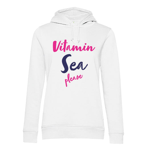 Damen Hoodie "Vitamin Sea Please" | Weiß - INSELLIEBE USEDOM