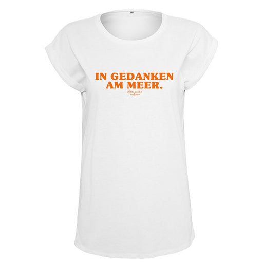 Damen T-Shirt "In Gedanken am Meer" | Weiß - INSELLIEBE USEDOM