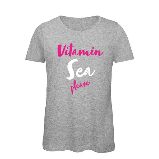 Damen T-Shirt "Vitamin Sea Please" | Grau Meliert - INSELLIEBE USEDOM