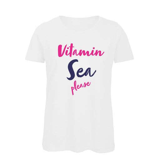 Damen T-Shirt "Vitamin Sea Please" | Weiß - INSELLIEBE USEDOM