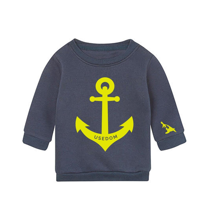Baby Sweatshirt "Usedom Anker" | Navy - INSELLIEBE USEDOM