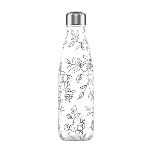 CHILLY's Bottle "Line Art Floral" Weiß | 500ml - INSELLIEBE USEDOM