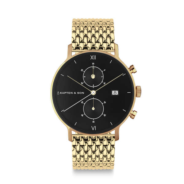 Chrono Gold Black Woven Steel - INSELLIEBE Store - Insel Usedom