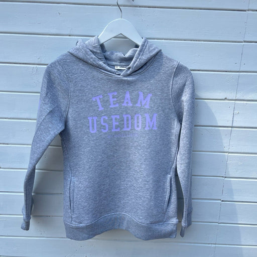 Damen Hoodie "Team Usedom" | Grau Lavendel - INSELLIEBE USEDOM