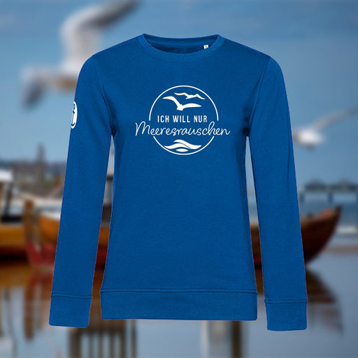 Damen Sweatershirt "Meeresrauschen" | Royalblau - INSELLIEBE USEDOM