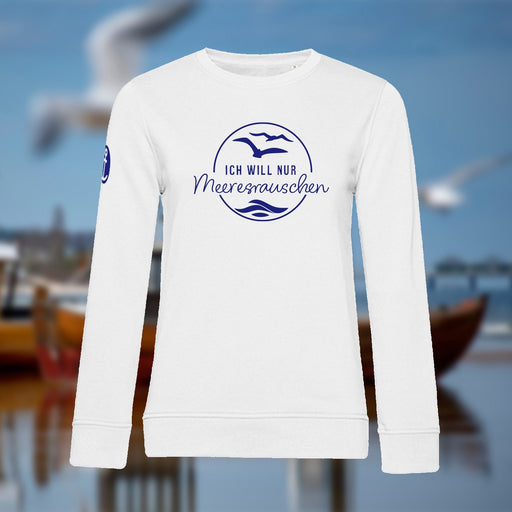 Damen Sweatershirt "Meeresrauschen" | Weiß - INSELLIEBE USEDOM