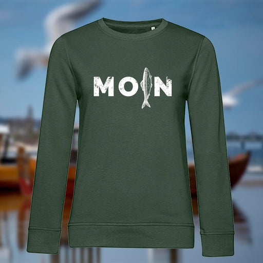 Damen Sweatshirt "MOIN Hering" | Dunkelgrün - INSELLIEBE USEDOM