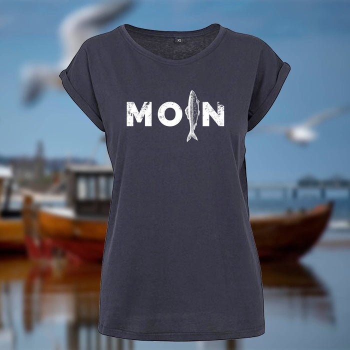 Damen T-Shirt "MOIN Hering" | Navy-Weiß - INSELLIEBE USEDOM