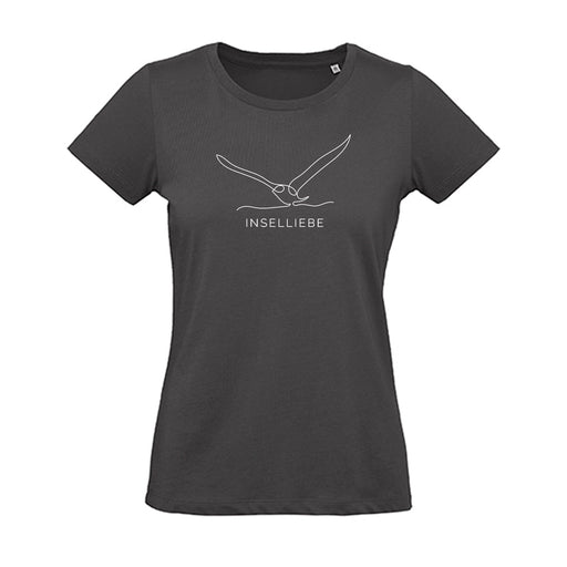 Damen T-Shirt "Möwenflug" | Schwarz - INSELLIEBE USEDOM