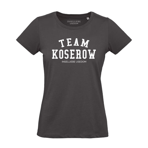 Damen T-Shirt "Team Koserow" | Schwarz - INSELLIEBE USEDOM