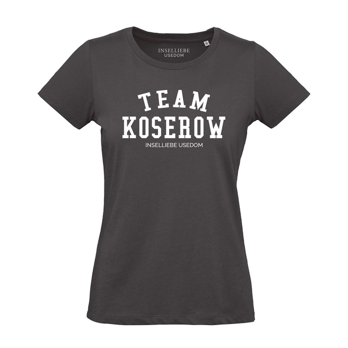 Damen T-Shirt "Team Koserow" | Schwarz - INSELLIEBE USEDOM