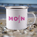 Emaille Tasse "MOIN Hering" | Pink - Handbedruckt - INSELLIEBE USEDOM