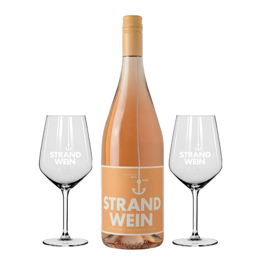 Geschenkset "Strandwein Rosé" inkl. 2 Strandweingläser | Trocken - INSELLIEBE USEDOM