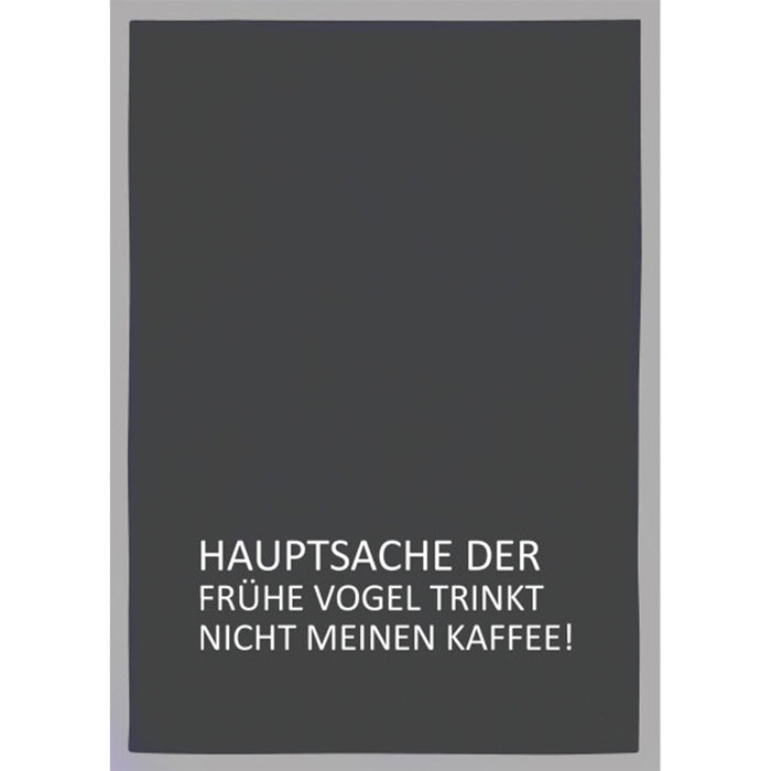 Geschirrtuch Grau "HAUPTSACHE DER FRÜHE VOGEL TRINKT..." | 50x70 cm - INSELLIEBE USEDOM
