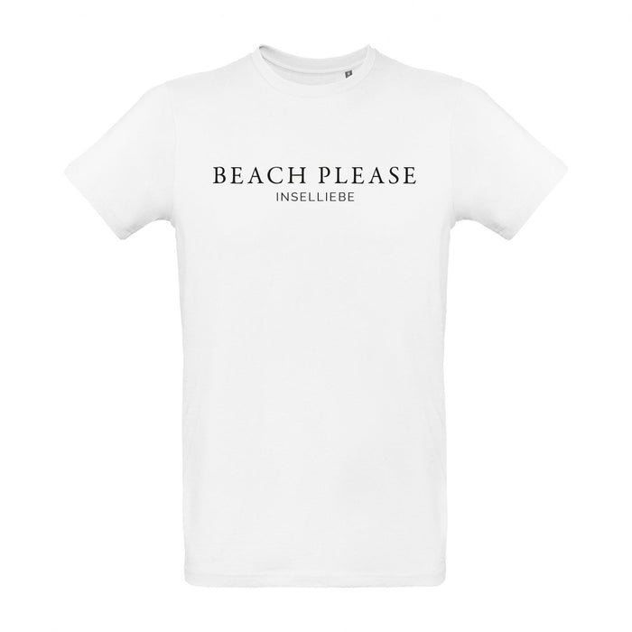 Herren T-Shirt "Beach Please" | Weiß - INSELLIEBE USEDOM