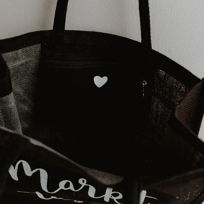 Jute Shopper "Markttasche" | Schwarz - INSELLIEBE USEDOM