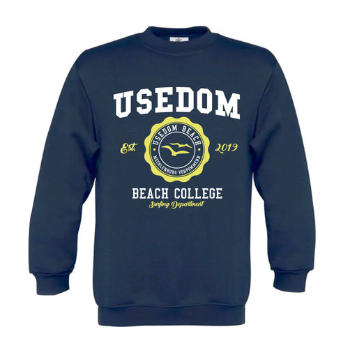 Kinder Sweatshirt "Beach College" | Navy - INSELLIEBE USEDOM