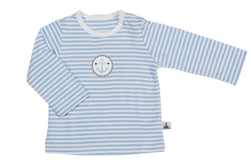 Langarmshirt mit Ankerdruck - hellblau-gesreift 50-56 - INSELLIEBE Store - Insel Usedom