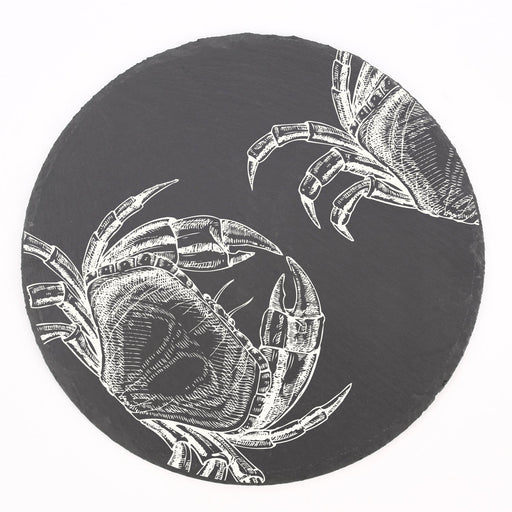 Servierplatte aus Schiefer Rund "Krabbe" | 30cm - INSELLIEBE USEDOM