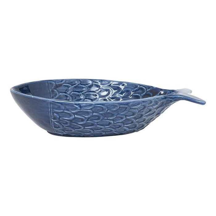 Servierschale "Fisch" Keramik 32cm | Blau - INSELLIEBE USEDOM