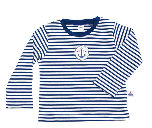 T-Shirt Langarm Ankerdruck - Navy-gestreift - 50-56 - INSELLIEBE Store - Insel Usedom