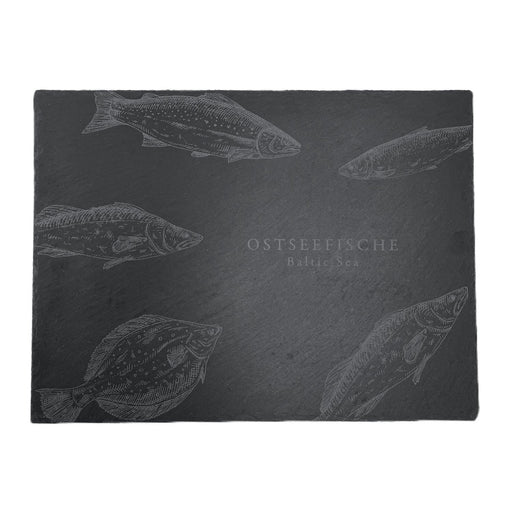 Tablett aus Schiefer "Ostseefische" | 40x30cm - INSELLIEBE USEDOM