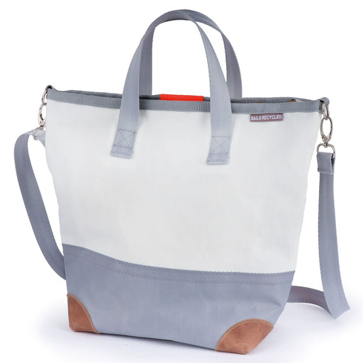 Tasche aus Segeltuch "Deern Mini" | Weiß Grau / Zahl Orange - INSELLIEBE USEDOM