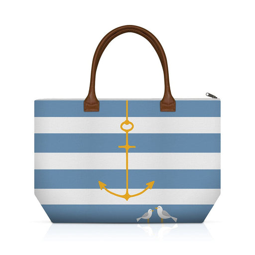 Tasche "Shopping Bag Beach" | Hellblau-Weiß - INSELLIEBE USEDOM