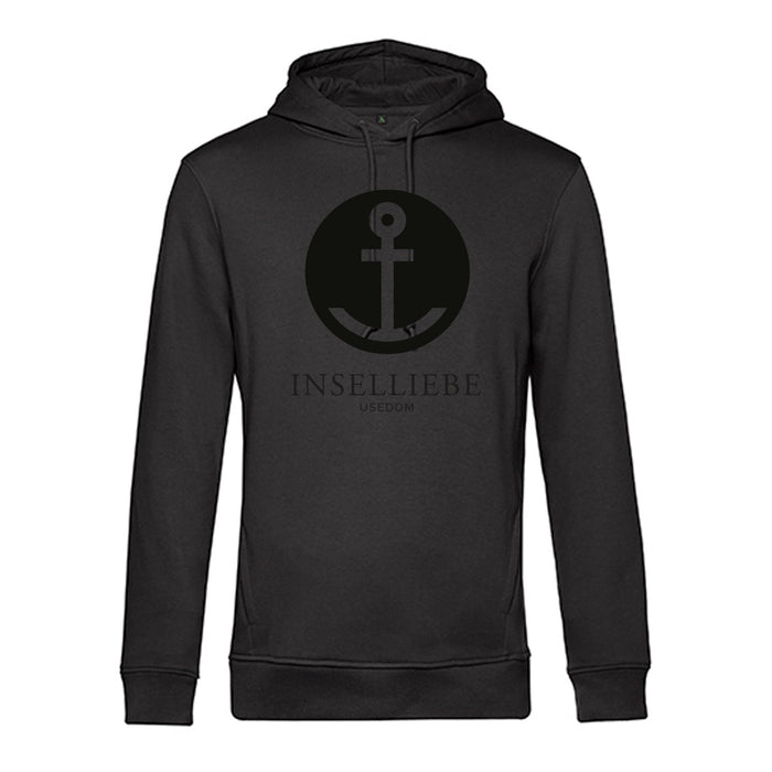 Unisex Hoodie "INSELLIEBE Anker" | All Black - INSELLIEBE USEDOM