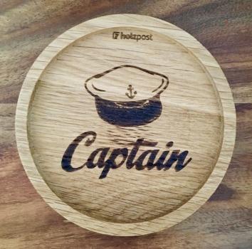 Untersetzer aus EICHE "Captain" 11,2cm - INSELLIEBE Store - Insel Usedom