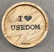Untersetzer aus EICHE "i Love Usedom" 11,2cm - INSELLIEBE Store - Insel Usedom