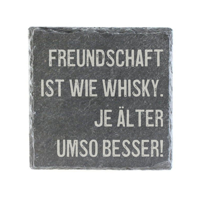 Untersetzer Schiefer "Freundschafft Whisky" | 10x10xm - INSELLIEBE USEDOM