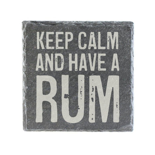 Untersetzer Schiefer "Keep Calm Rum" | 10x10xm - INSELLIEBE USEDOM
