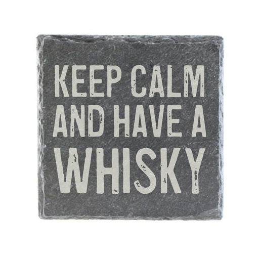 Untersetzer Schiefer "Keep Calm Whisky" | 10x10xm - INSELLIEBE USEDOM