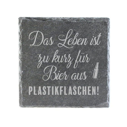Untersetzer Schiefer "Plastikflaschen" | 10x10xm - INSELLIEBE USEDOM
